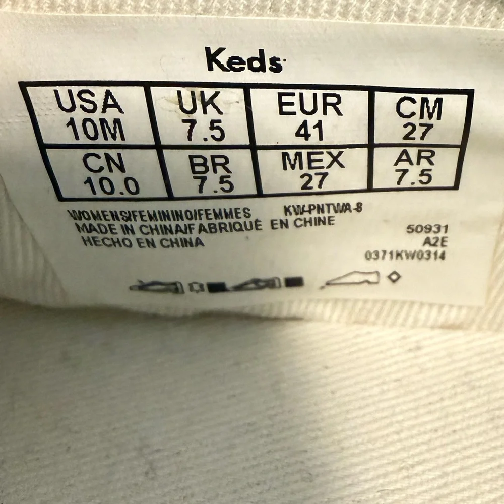 Keds women’s 10 white perforated flat pointed toe espadrille lace up shoes EUC - Picture 9 of 9